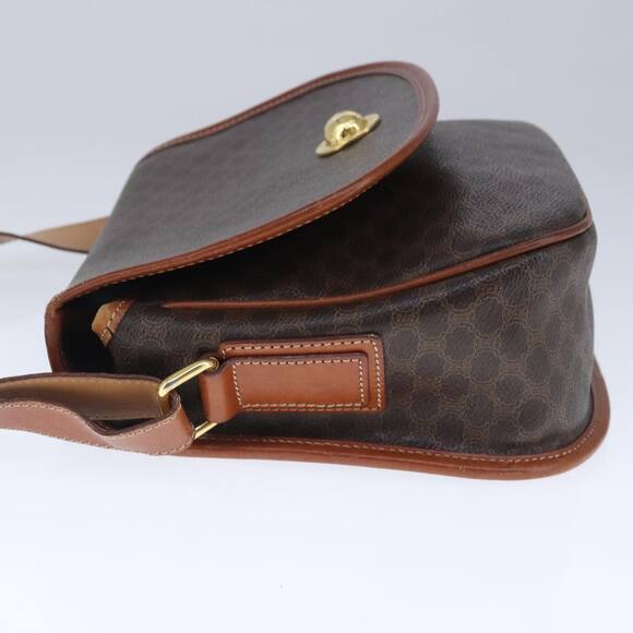 CELINE Macadam Canvas Shoulder Bag Pvc Leather Brown - Picture 4 of 13